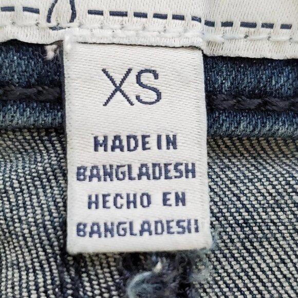 Libby Edelman Light to Medium Wash Two-Tone Stretchy Denim Jean Skirt Size XS - Picture 10 of 11